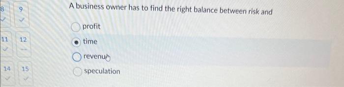 a business owner has to find the right balance between risk and