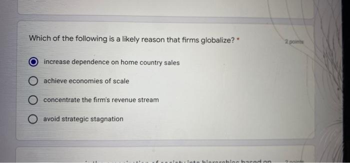 Solved Which of the following is a likely reason that firms | Chegg.com