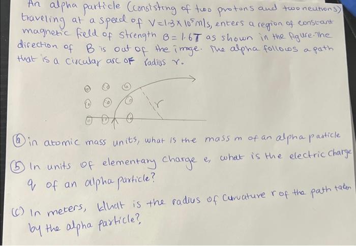 Solved An Alpha Particle (consisting Of Two Protons And | Chegg.com