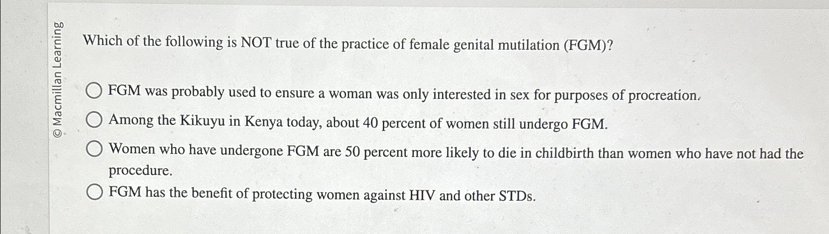 Solved Which of the following is NOT true of the practice of | Chegg.com