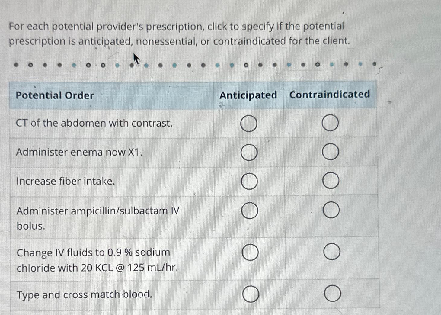 Solved For each potential provider's prescription, click to | Chegg.com