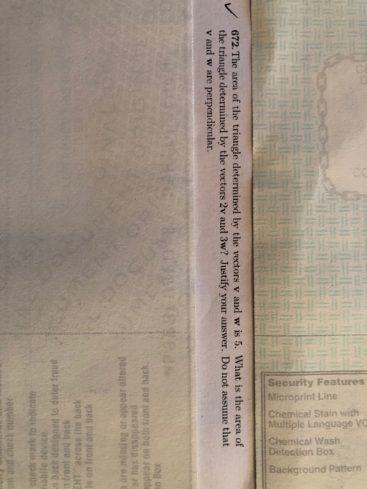 Solved Security Features Microprint Line Chemical Stain with | Chegg.com