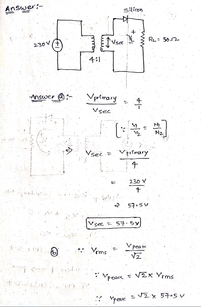 Solved 2) Transformer and Half Wave Rectifier Circuit | Chegg.com