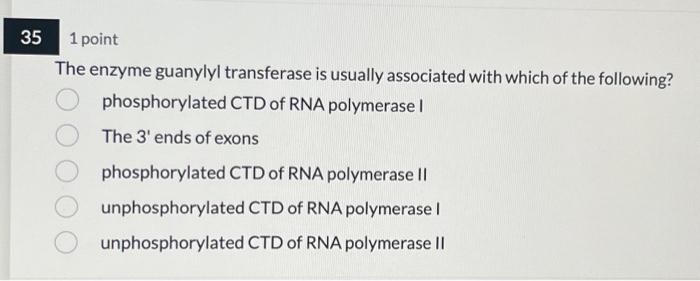 Solved The enzyme guanylyl transferase is usually associated | Chegg.com