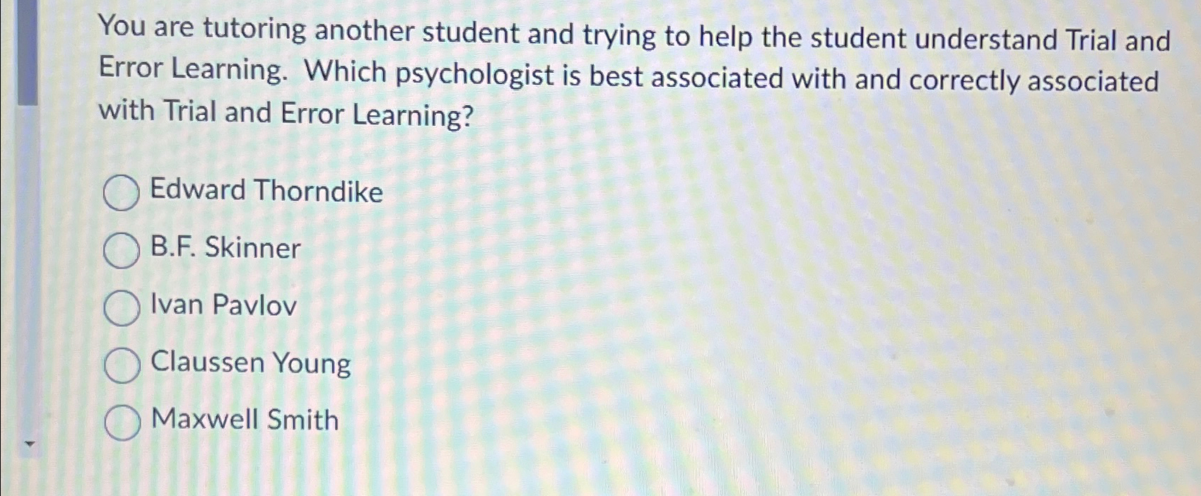 Solved You are tutoring another student and trying to help | Chegg.com
