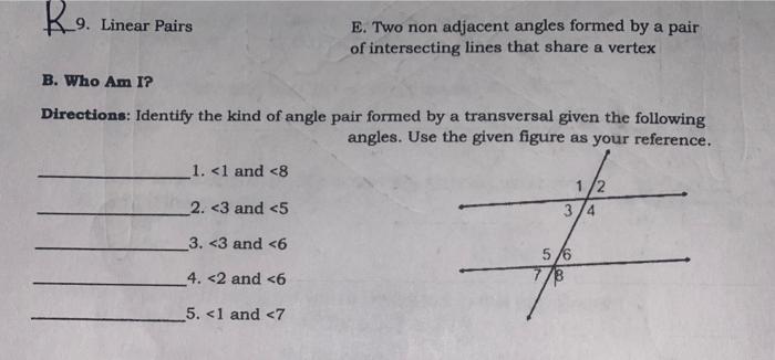 non adjacent angles