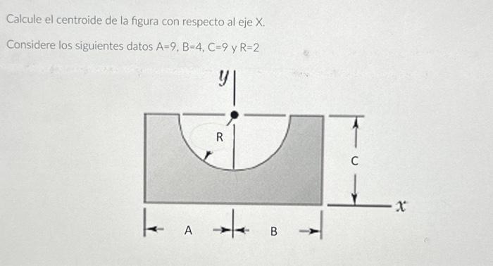 Solved Calcule el centroide de la figura con respecto al eje | Chegg.com