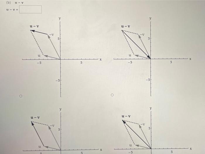 Solved Find u + V, U - V and 2u - 4v. Then sketch each | Chegg.com