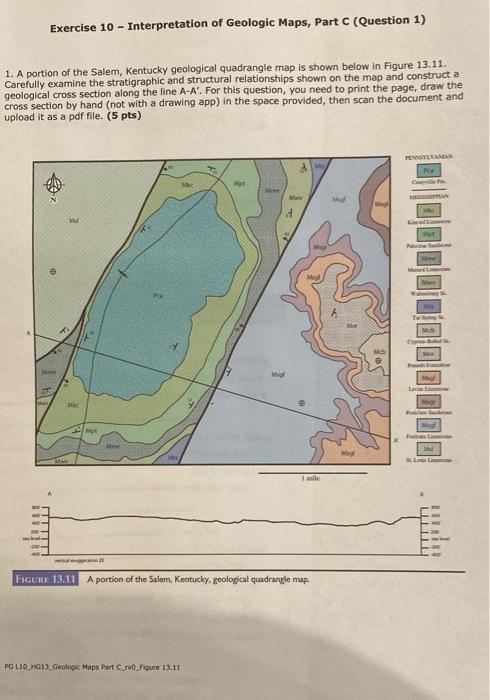 Solved Exercise 10 Interpretation Of Geologic Maps Part C