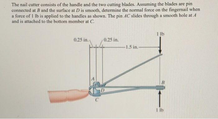 Solved The Nail Cutter Consists Of The Handle And The Two | Chegg.com