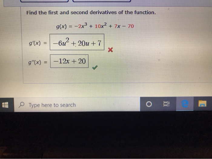 Solved Find The First And Second Derivatives Of The 3694