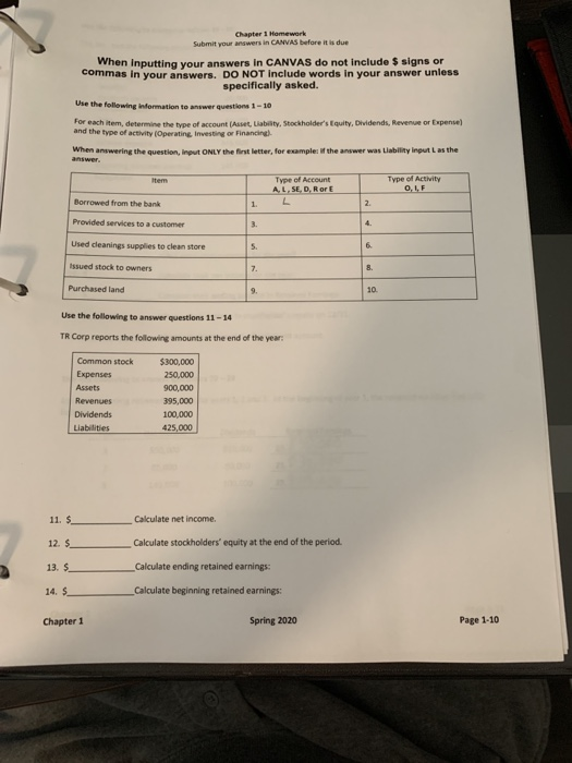 financial accounting chapter 1 homework answers