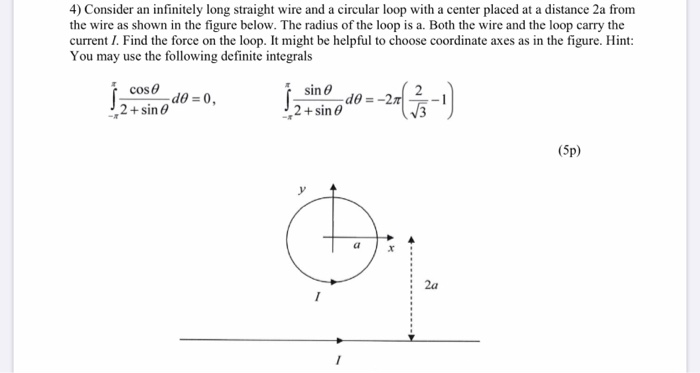 Solved 4) Consider an infinitely long straight wire and a | Chegg.com