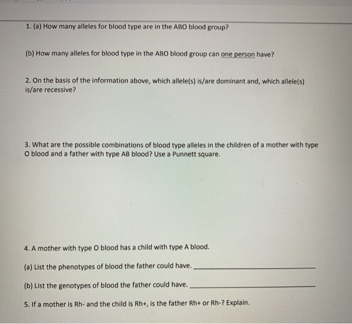 The Genetics Of The Abo Blood Group Background Blood Chegg Com