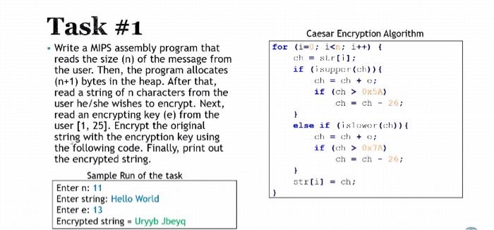 Solved Task #1: Write a MIPS assembly program that reads the | Chegg.com