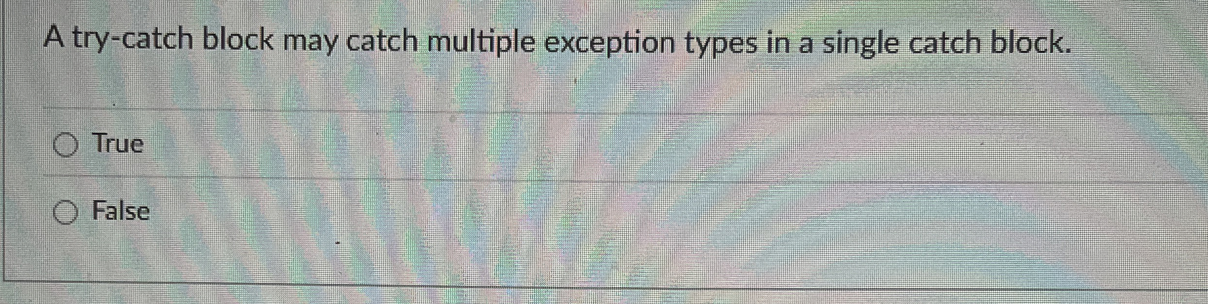 Solved A trycatch block may catch multiple exception types