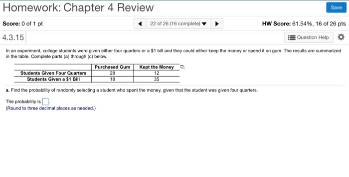 Solved Homework: Chapter 4 Review Save 21 of 26 (16 | Chegg.com