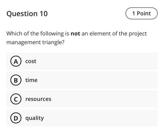 Solved Question 10 1 Point Which of the following is not an | Chegg.com