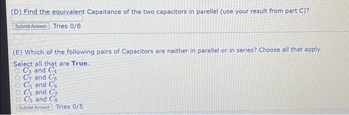 Solved Consider the following capacitor circuit. The | Chegg.com