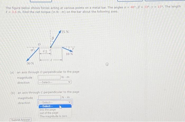 Solved The figure below shows forces acting at various | Chegg.com