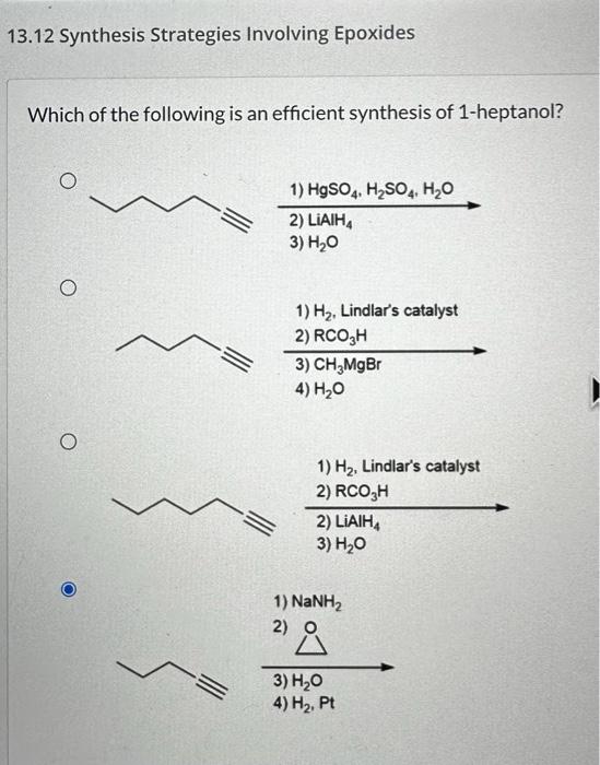 Solved 13.12 Synthesis Strategies Involving Epoxides Which Chegg