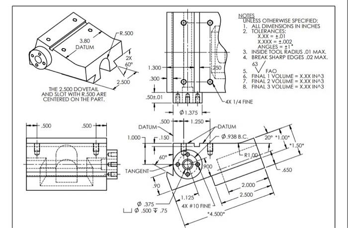 Solved create complete GDT drawing of part on solidworks, | Chegg.com