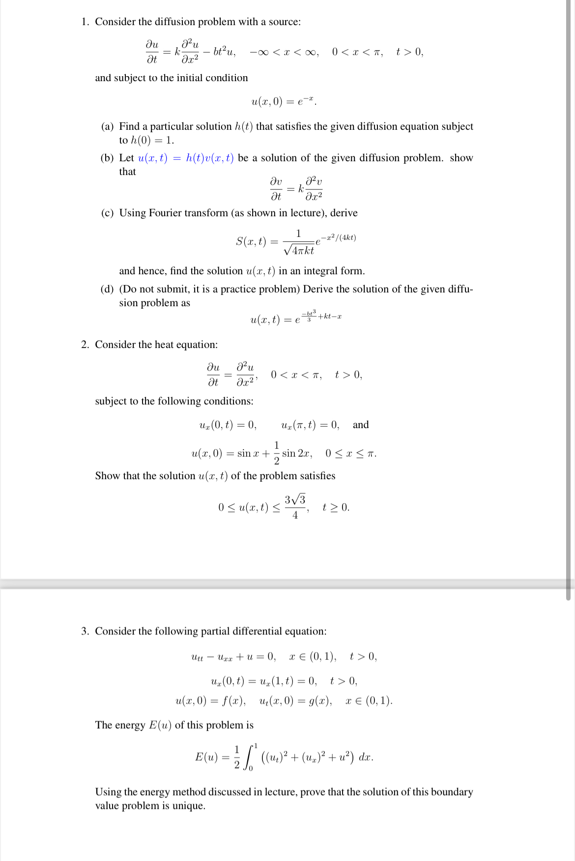 Solved Consider the diffusion problem with a | Chegg.com