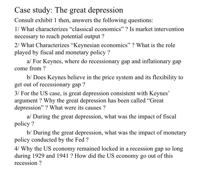 the great depression case study