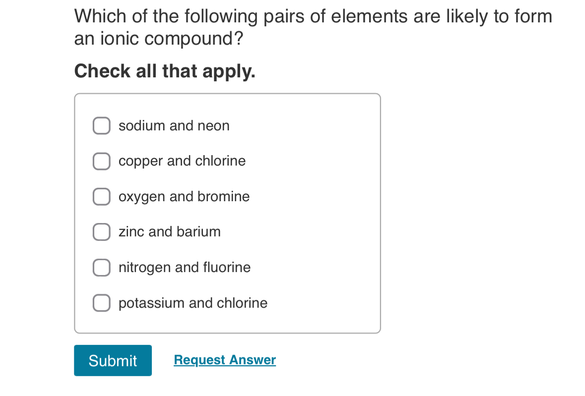 Solved Which of the following pairs of elements are likely | Chegg.com