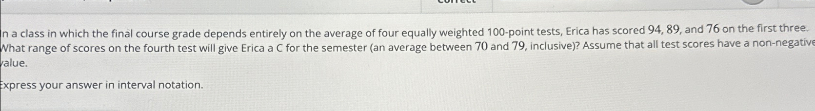 Solved In a class in which the final course grade depends | Chegg.com