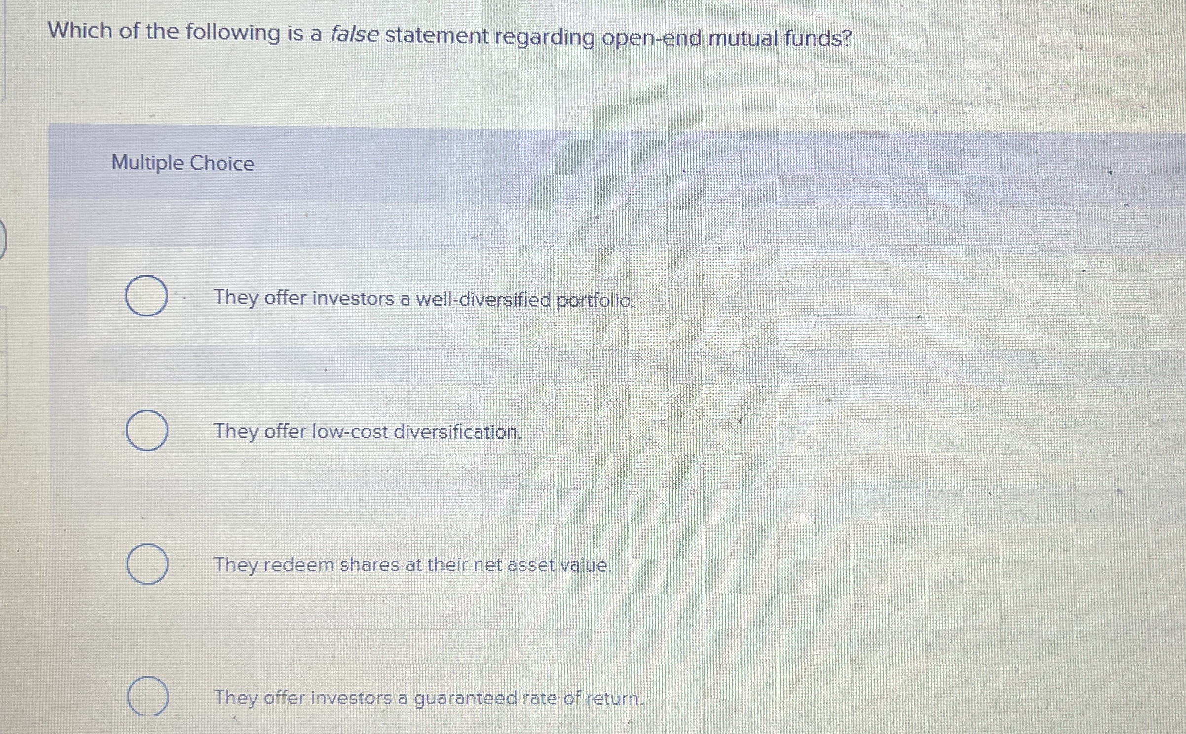 Solved Which of the following is a false statement regarding | Chegg.com