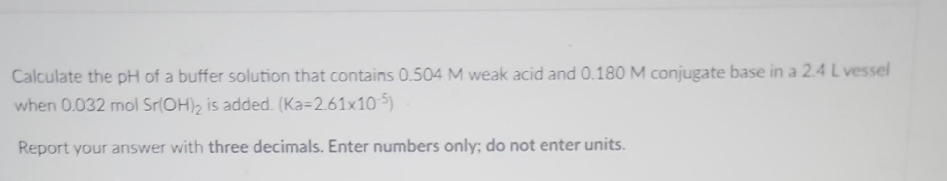 calculate the ph of buffer solution containing 0.01 m weak base