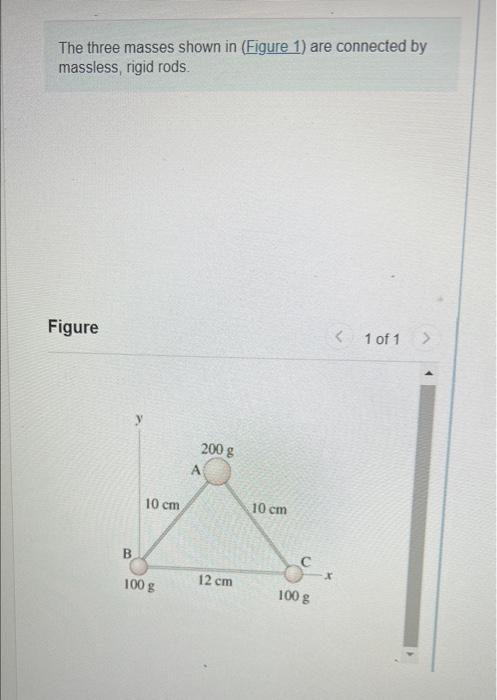 Solved The Three Masses Shown In Figure 1 Are Connected By