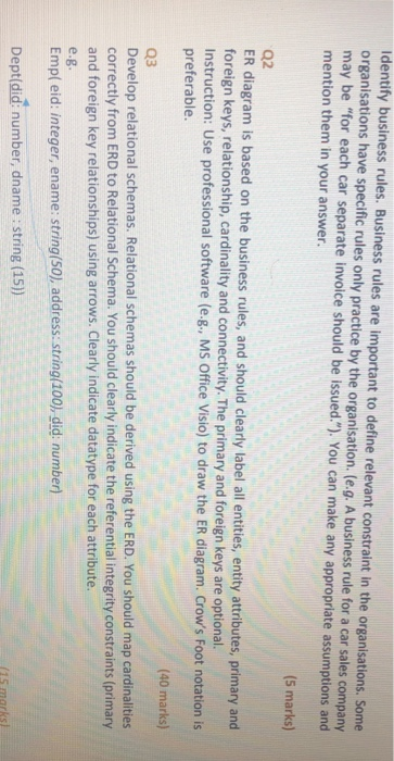 Identify business rules. Business rules are important to define relevant constraint in the organisations. Some organisations