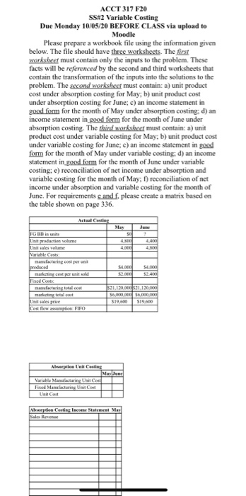 Please Prepare A Workbook File Using The Information Chegg Com