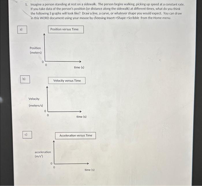 Solved 1. Imagine a person standing at rest on a sidewalk. | Chegg.com