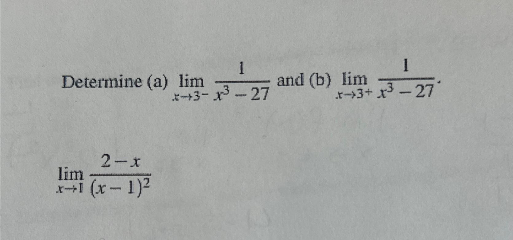 lim x tends to 3 1 x 3 9x x3 27