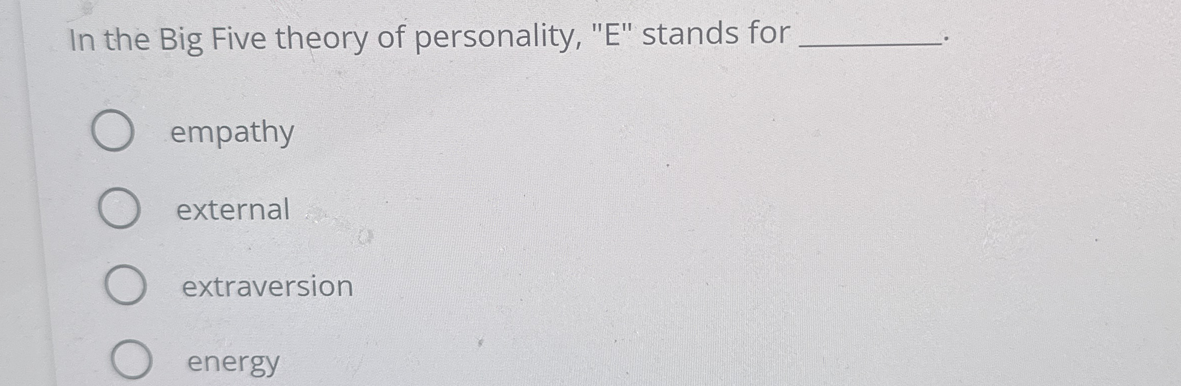  solved in the big five theory of personality e 