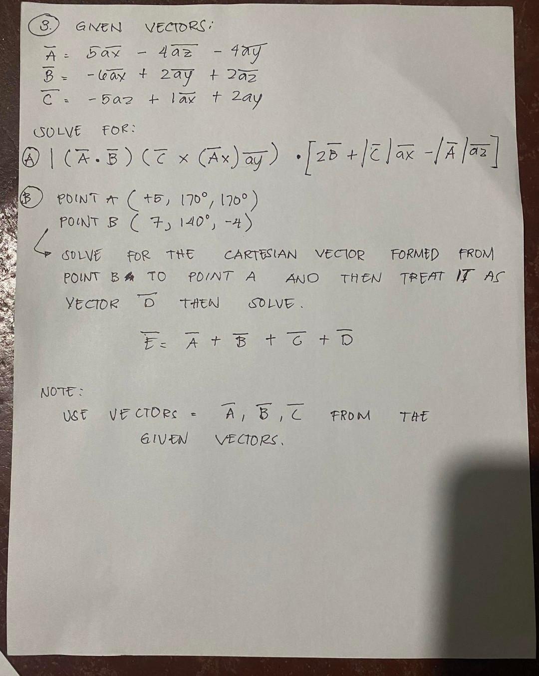 Solved 3 Given Vectors