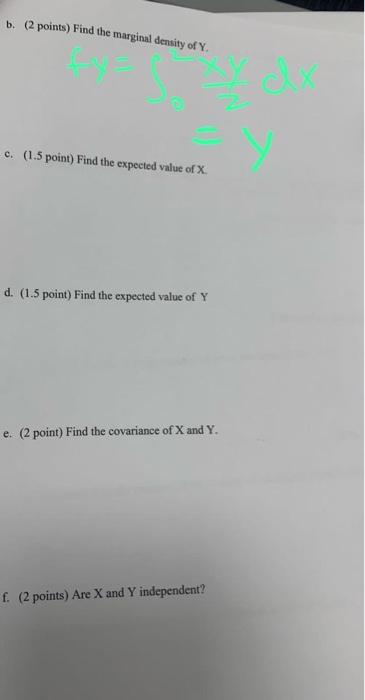 Solved Problem 3 (13 Points): X And Y Are Two Continuous | Chegg.com