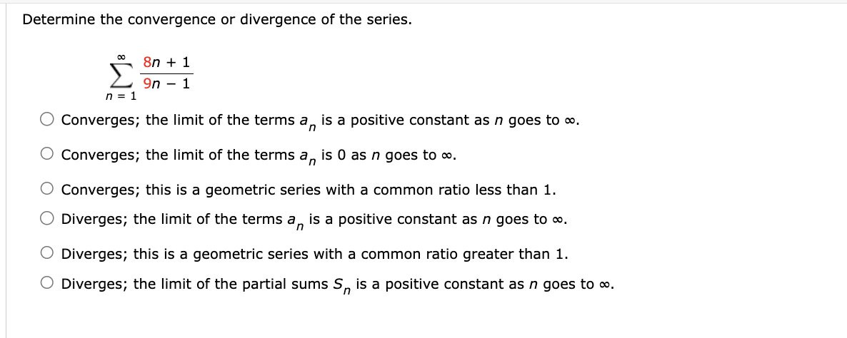 Determine the convergence or divergence of the | Chegg.com