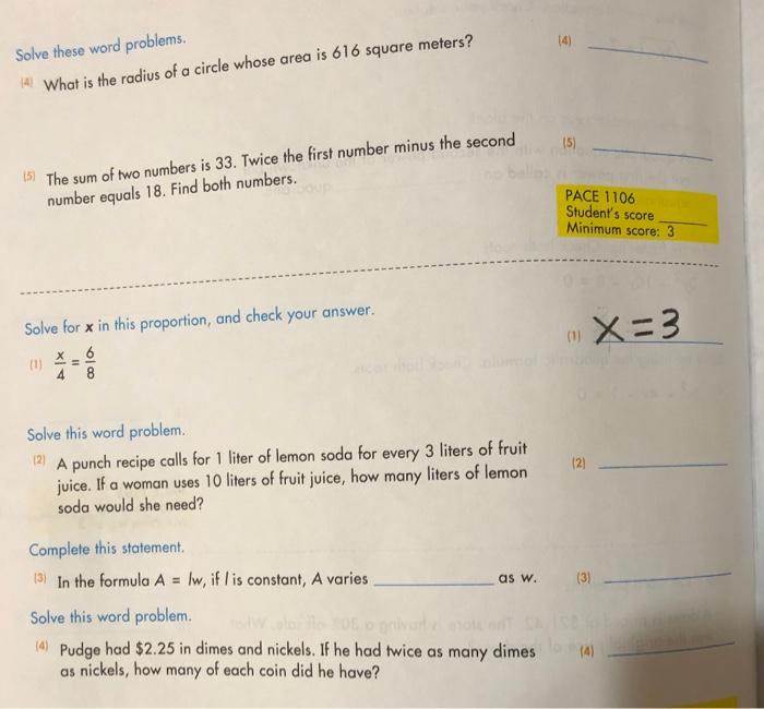 Solved Solve these word problems. What is the radius of a | Chegg.com