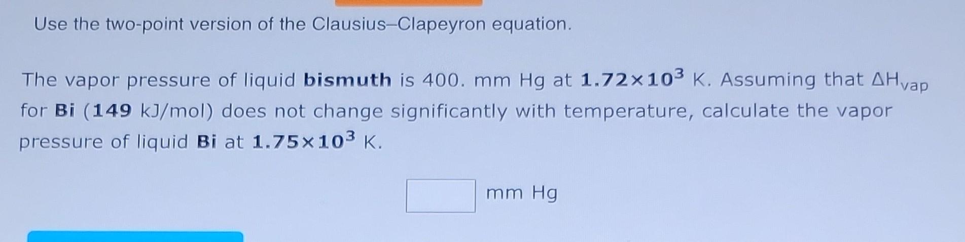 Solved Determine Enthalpy Of Vaporization Graphically Using 