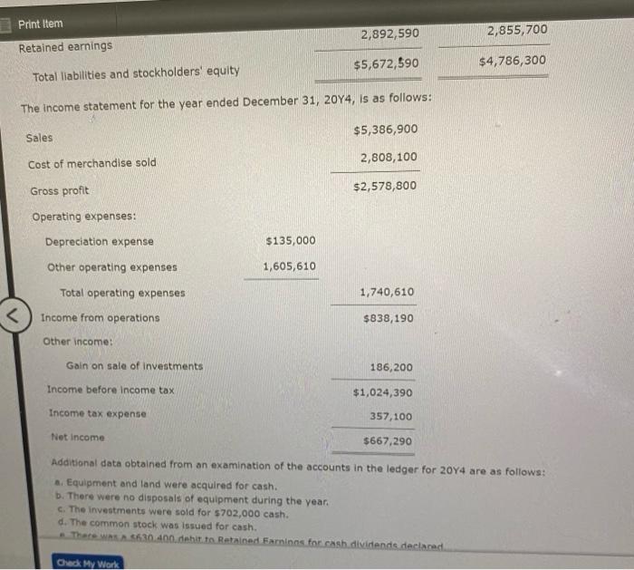 Solved Print Item Statement of Cash Flows-Direct Method The | Chegg.com