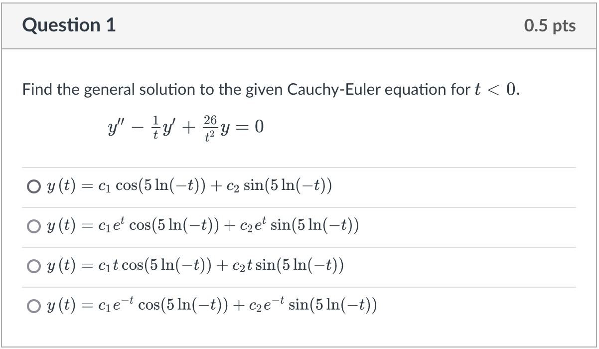 Solved find the general solution to the given cauchy-euler | Chegg.com