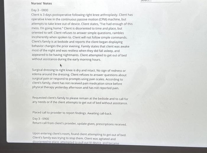 Solved A nurse is caring for a client who is experiencing | Chegg.com