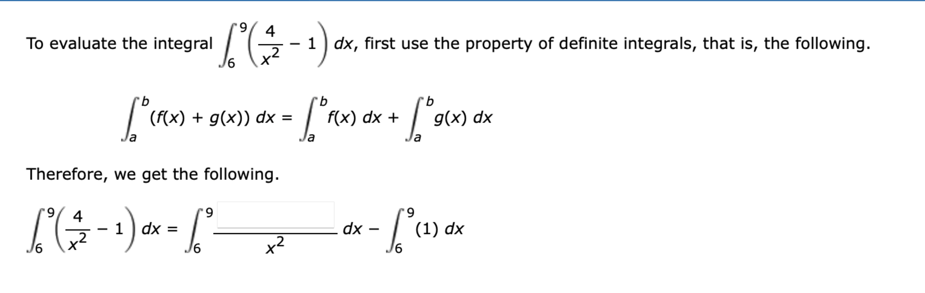Solved To evaluate the integral ∫69(4x2-1)dx, ﻿first use the | Chegg.com