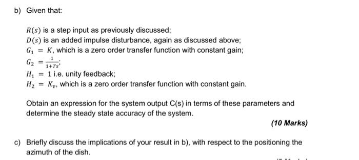 Solved A closed loop control system (Figure. 1) is used to | Chegg.com