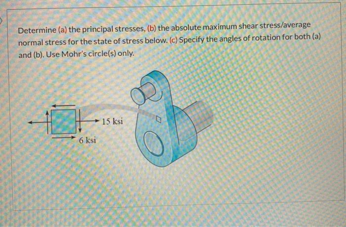 Solved 7 Determine (a) The Principal Stresses, (b) The | Chegg.com