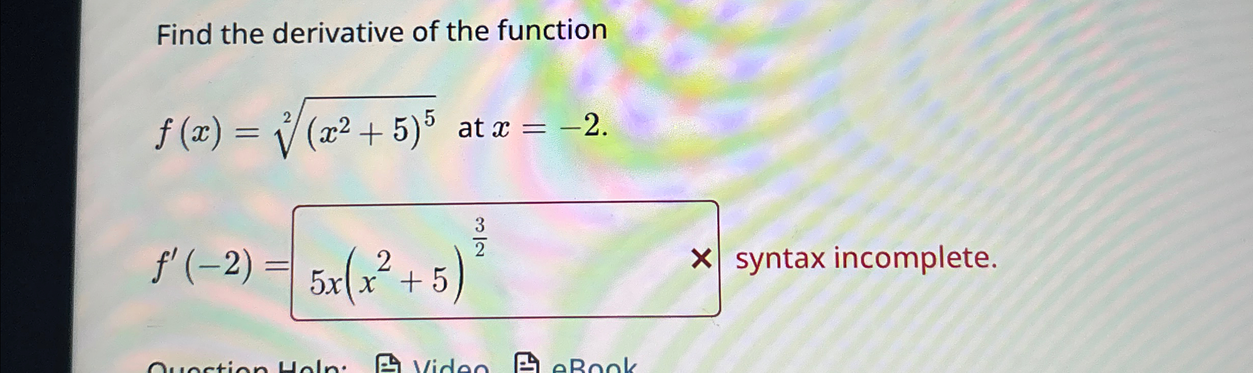 Solved Find the derivative of the | Chegg.com